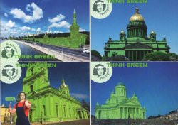 Peterspost. Экология в Европе. Think Green. Серия из 4 почтовых карточек для картмаксимумов