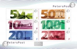 Peterspost. Первый стандартный выпуск. Виды Санкт-Петербурга. Блок из 6 марок