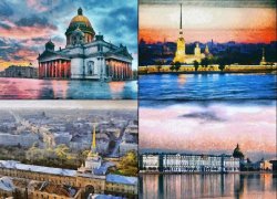 Петерспост. Россия. Белые ночи. Серия из 4 почтовых карточек для картмаксимумов