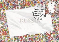 Финляндия. Петерспост. "Спорт под нейтральным флагом". XXIII Олимпийские зимние игры 2018 года в Пхёнчхане. Картмаксимум с гашением "Peterspost Hki-01"